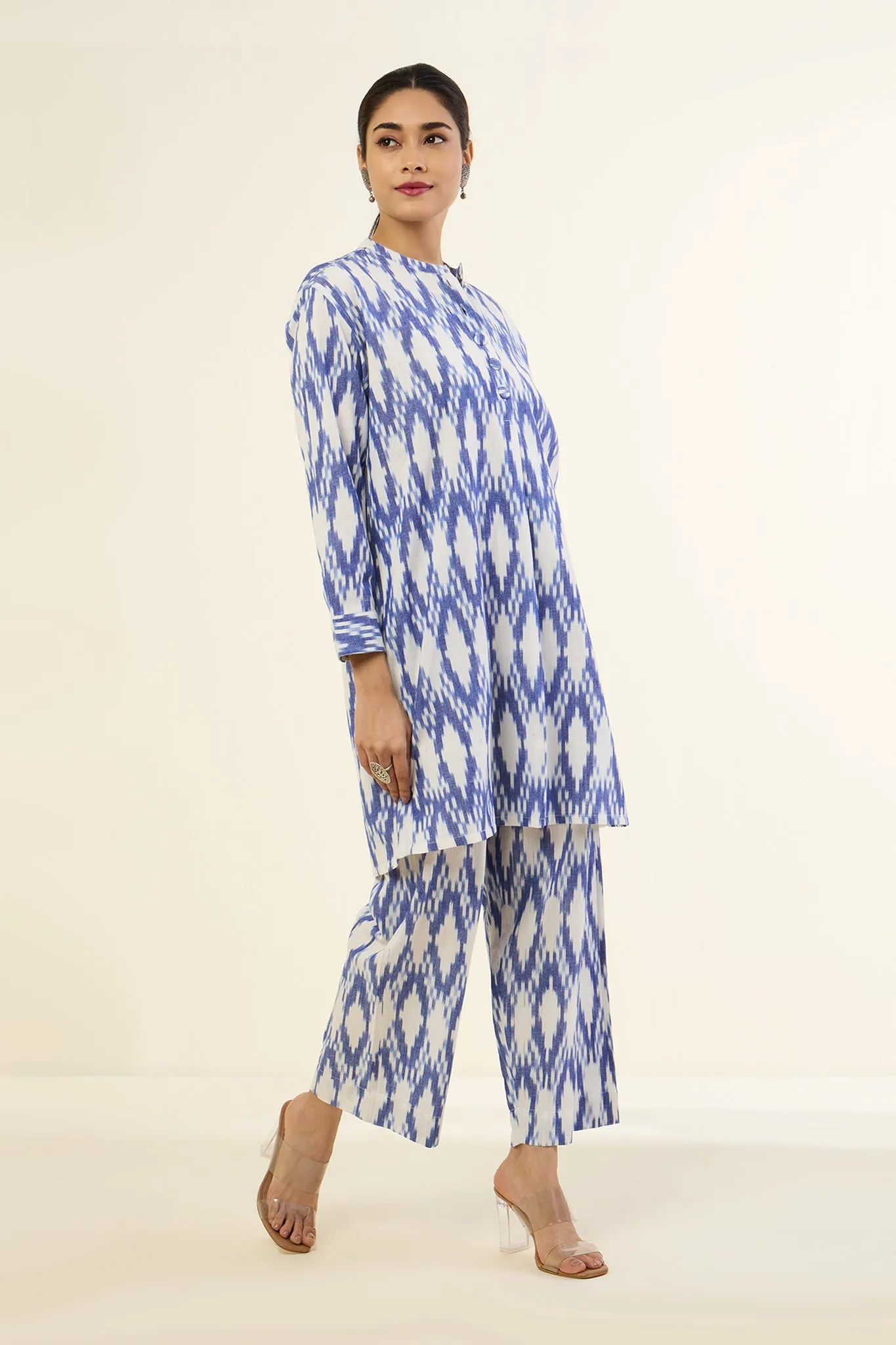 Ocean Breeze Streaks Short Tunic with Sleeves