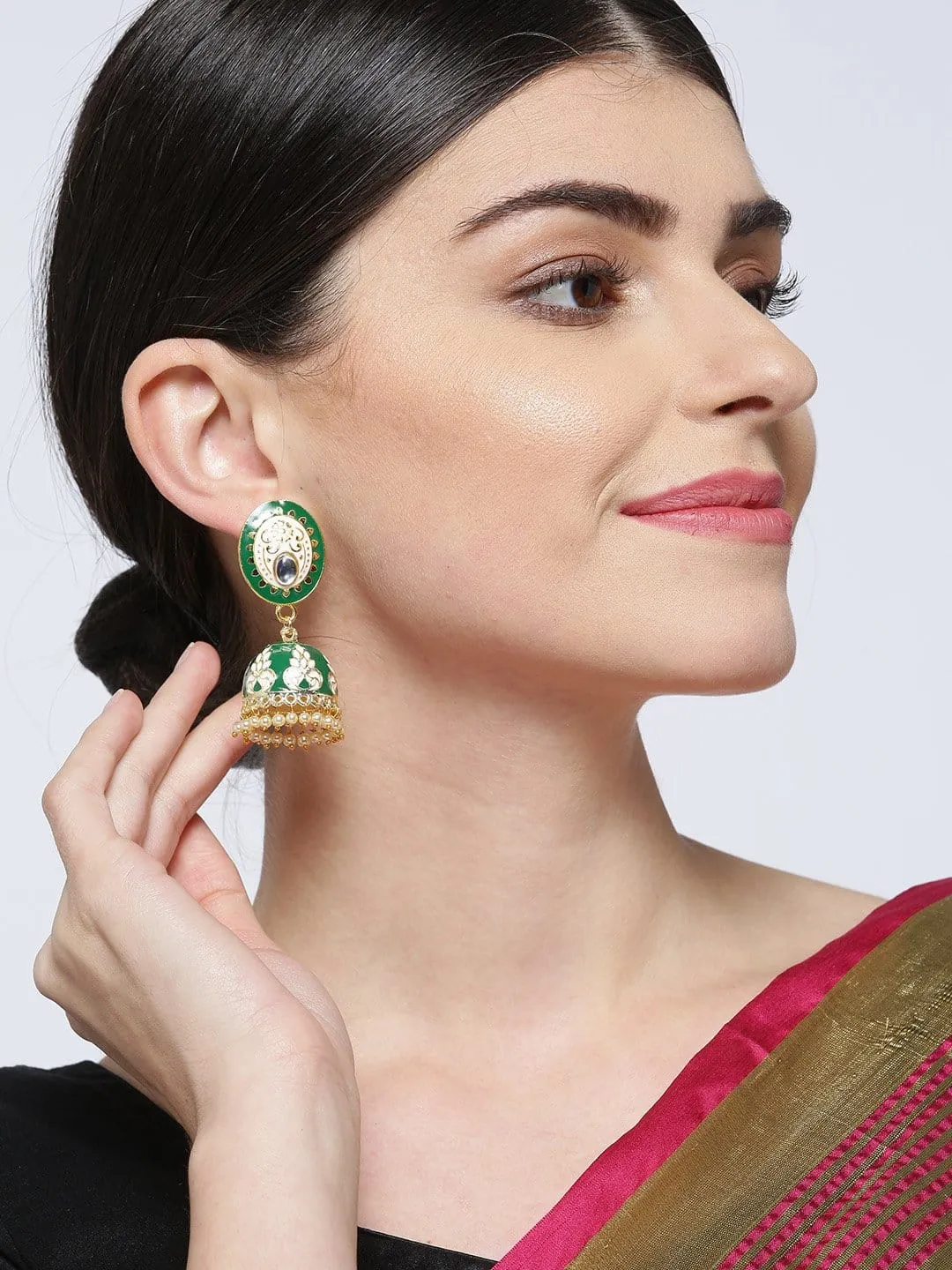 Sheesh Meenakari Jhumkis