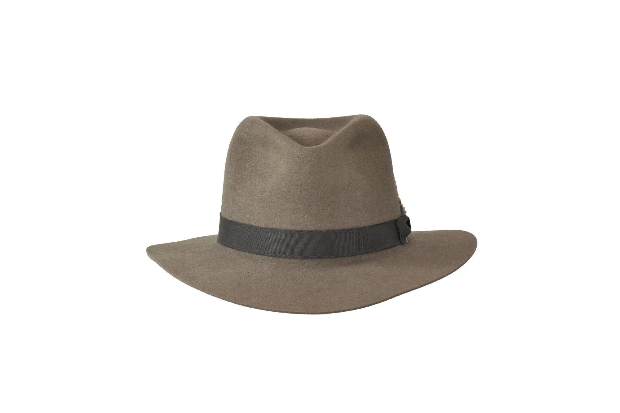 Short Brim Beaver Fur Fedora Hat for Sale in Gray