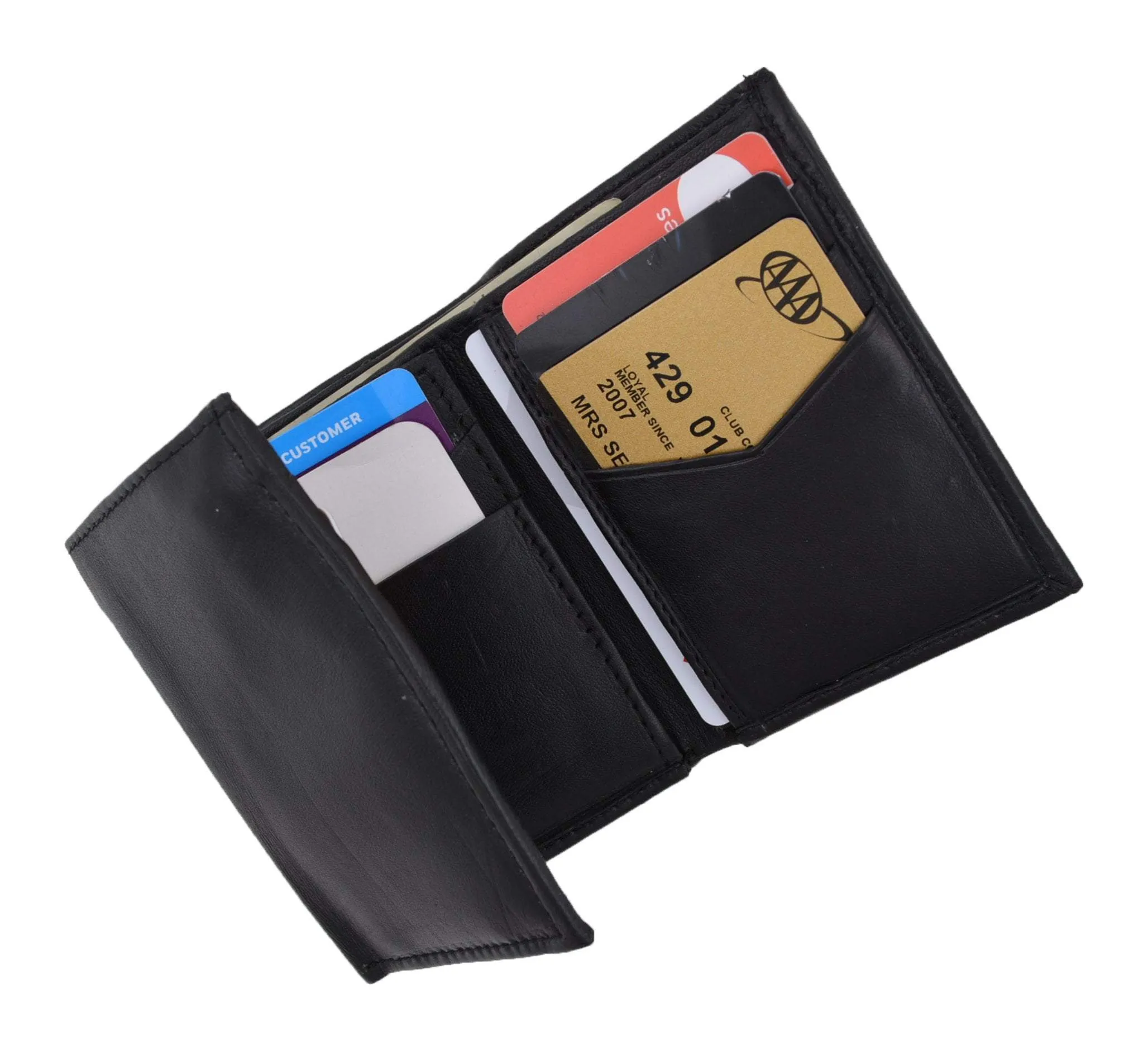 Swiss Marshal Men's Trifold Genuine Leather Center Flap Credit Card ID Holder Wallet SM-P2855