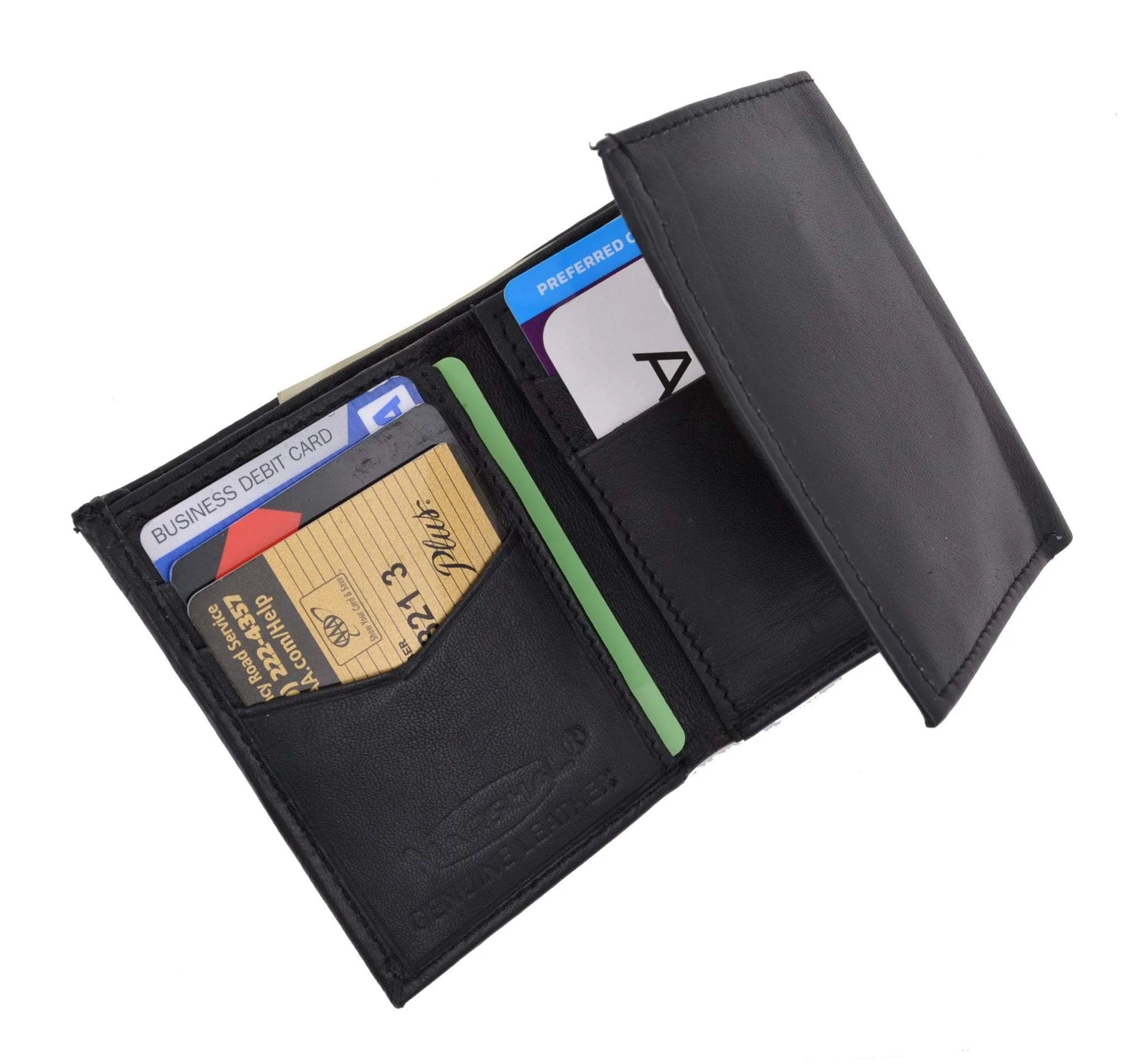 Swiss Marshal Men's Trifold Genuine Leather Center Flap Credit Card ID Holder Wallet SM-P2855