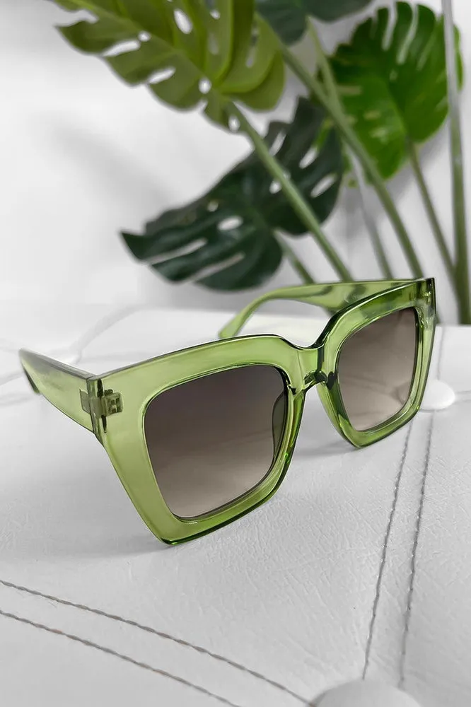 Transparent Plastic Butterfly Frame Sunglasses