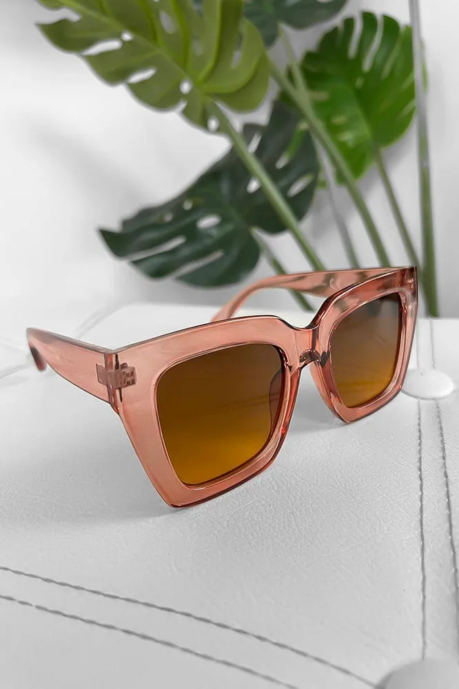 Transparent Plastic Butterfly Frame Sunglasses