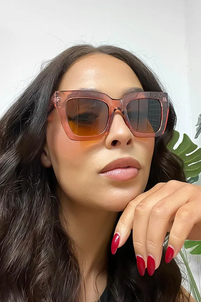 Transparent Plastic Butterfly Frame Sunglasses