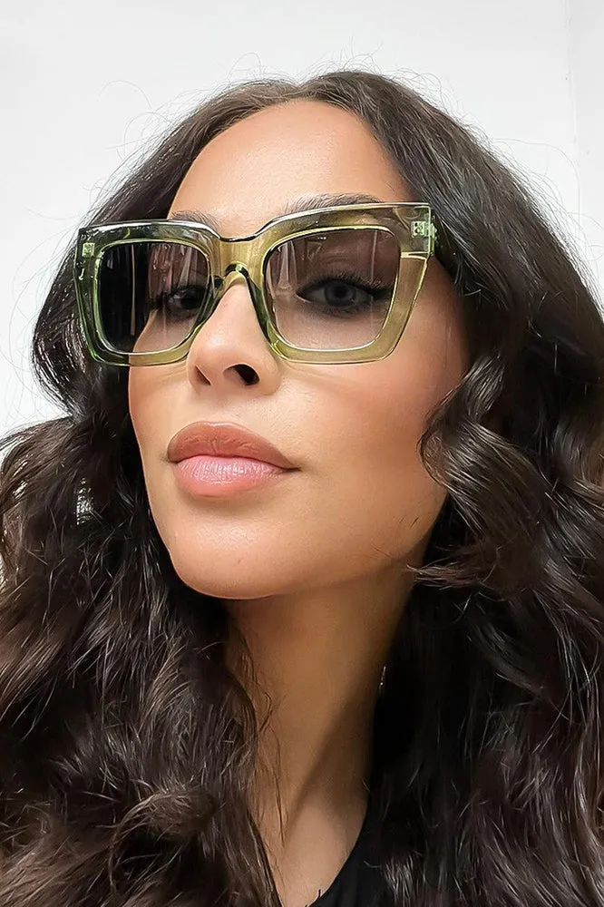 Transparent Plastic Butterfly Frame Sunglasses