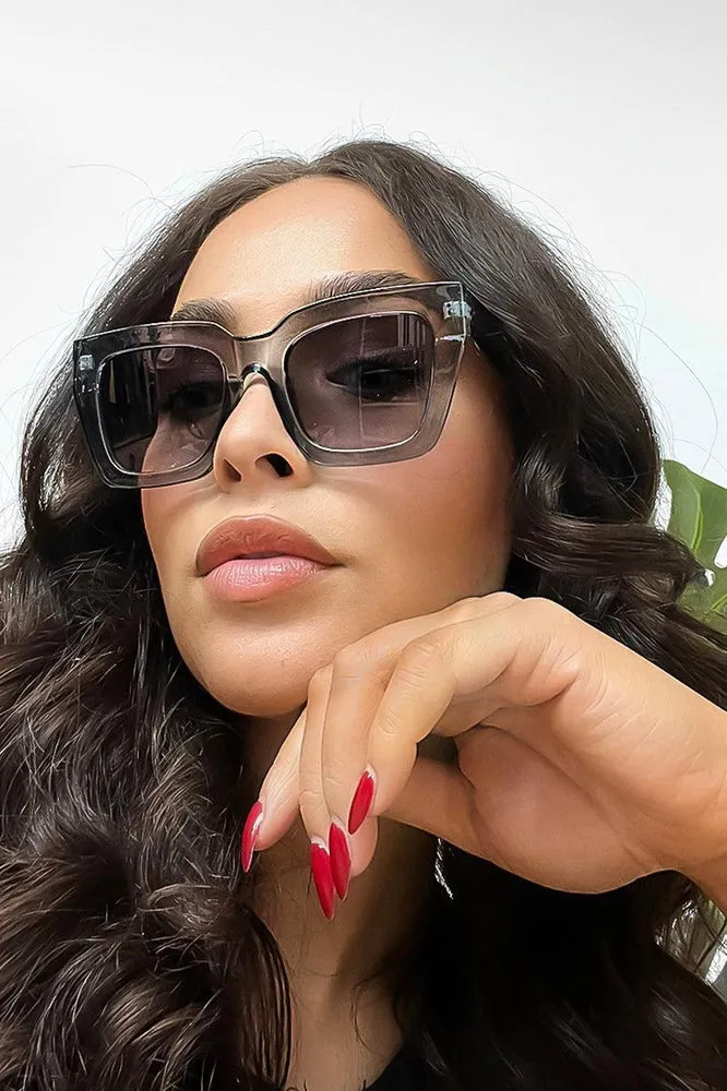 Transparent Plastic Butterfly Frame Sunglasses