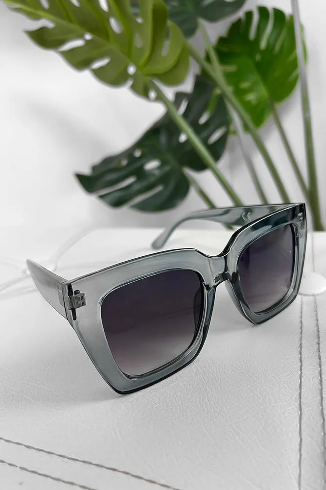 Transparent Plastic Butterfly Frame Sunglasses
