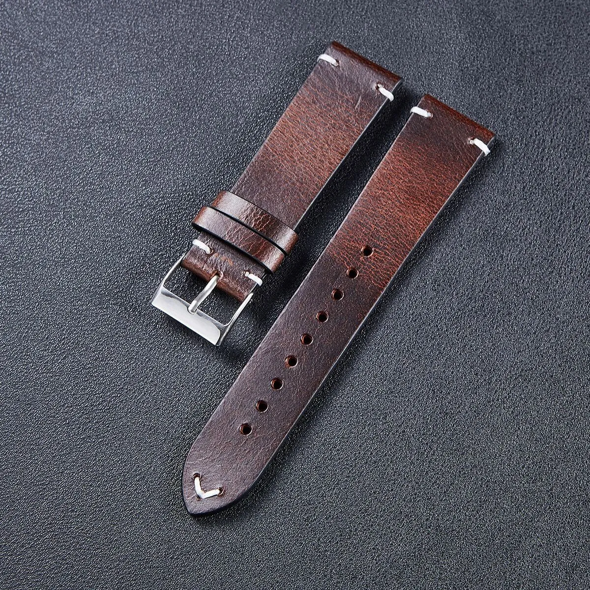 Vintage Oiled Leather Watch Straps Compatible with the Garmin Vivomove 3s