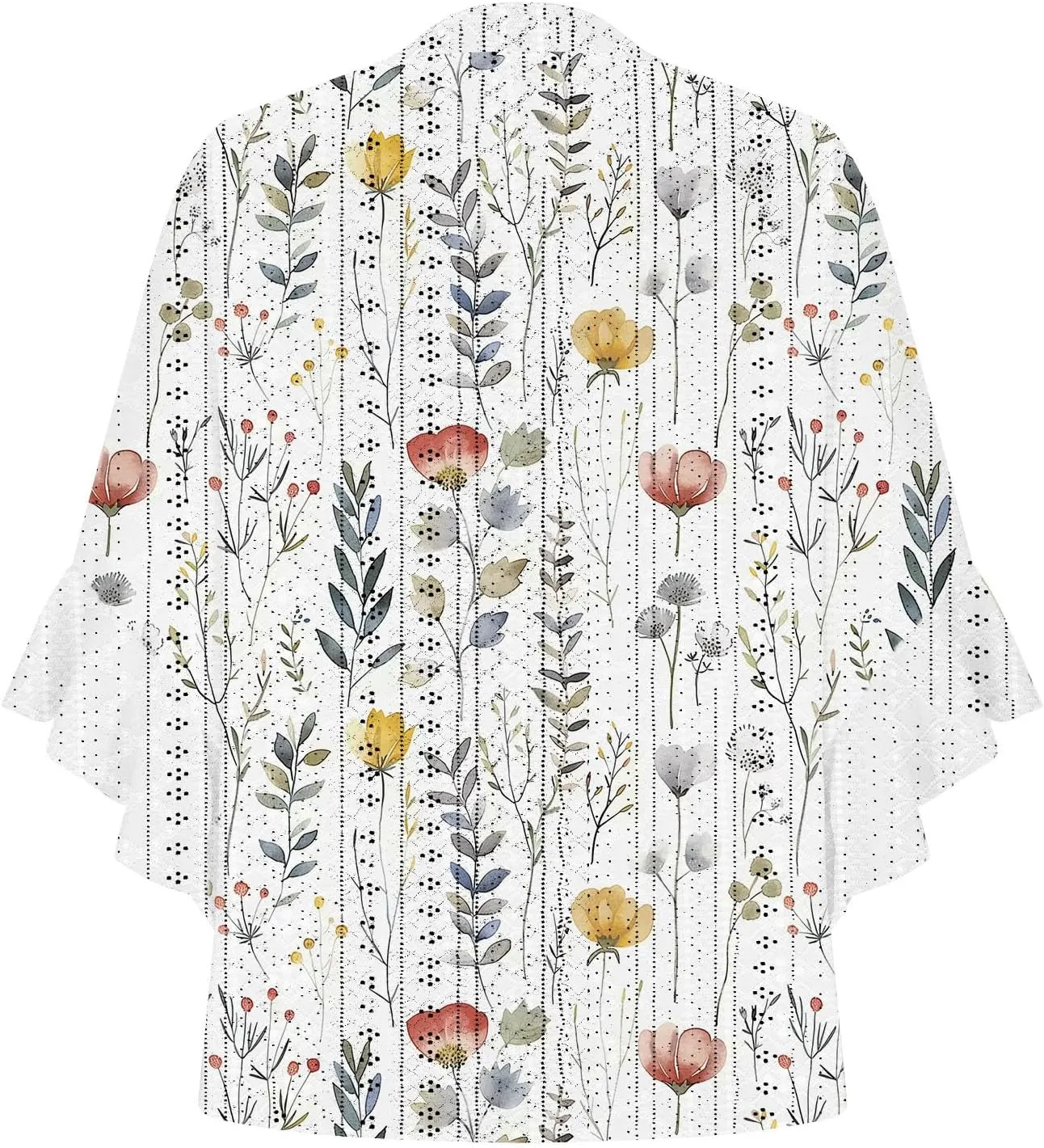 Women's Eyelet Poncho Tops Half Sleeve Tops Trendy Casual Lightweight Flowy Shirt Ruffles Hem Dressy Elegant Blouse