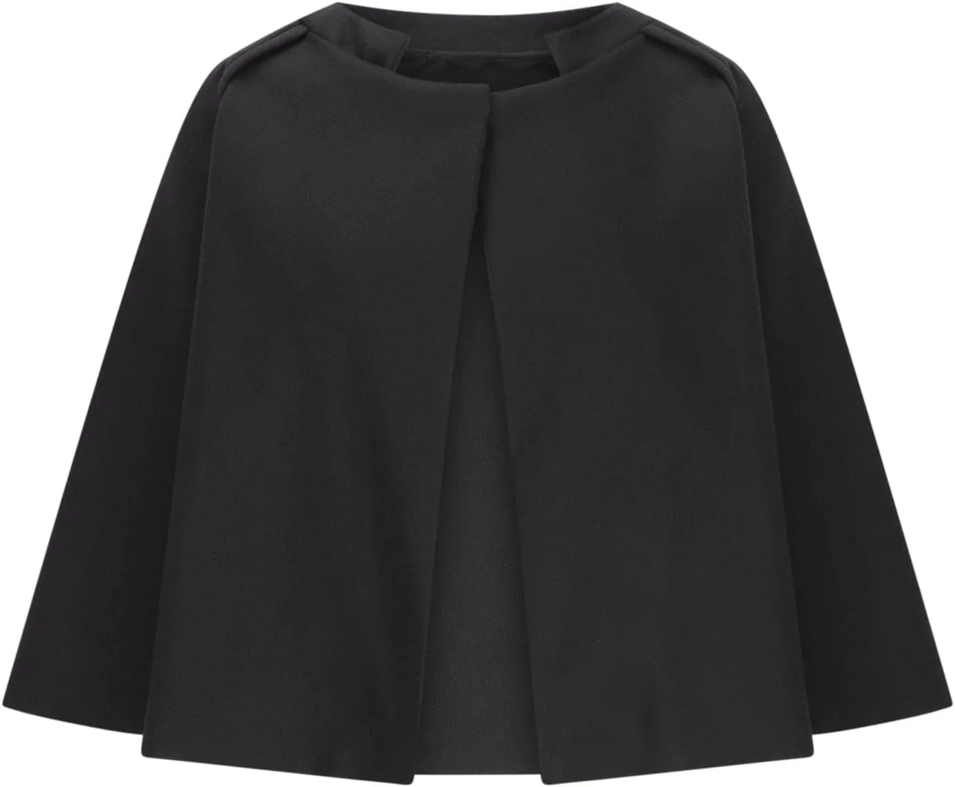 XUNRYAN Womens Trench Coat Wool-Blend Jackets Short Coats Cropped Cardigan Open Front Cape Coat Shawl Wraps Fashion Outerwear